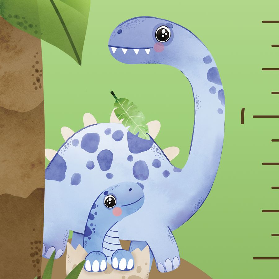 Kids' Growth Chart Peel and Stick Watercolour Dinosaur