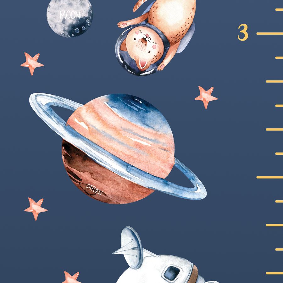 Kids' Growth Chart Peel and Stick Solar System Wall Decals