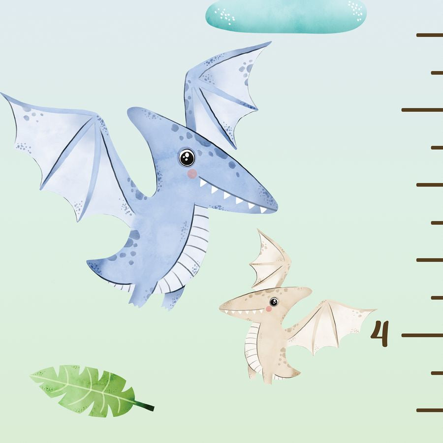 Kids' Growth Chart Peel and Stick Watercolour Dinosaur