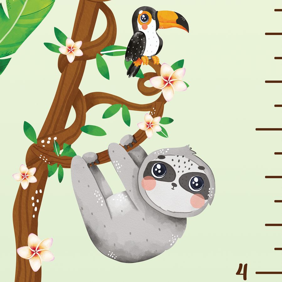 Kids' Growth Chart Peel and Stick Jungle Animal Wall Decals for Kids Baby Girl Boy Room