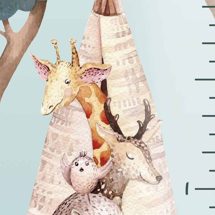 Kids' Growth Chart Peel and Stick Wood Animals - Nursery Wall Décor for Girls