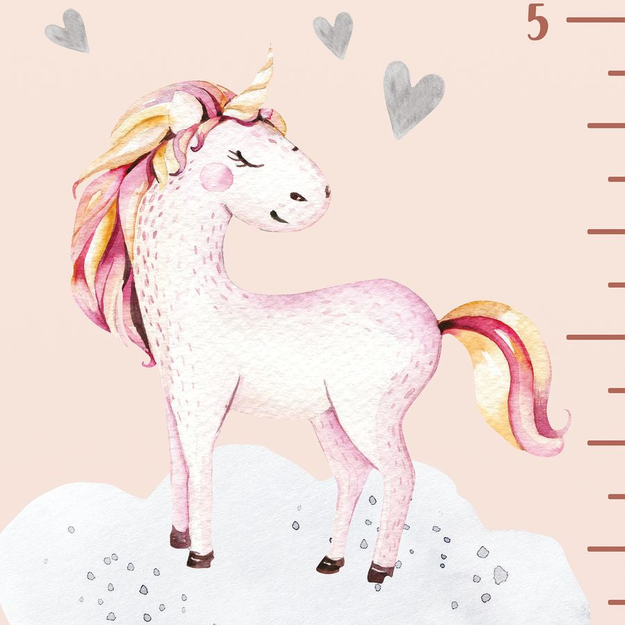 Kids' Growth Chart Peel and Stick Rainbow Unicorn Wall Decals for Bedroom Nursery