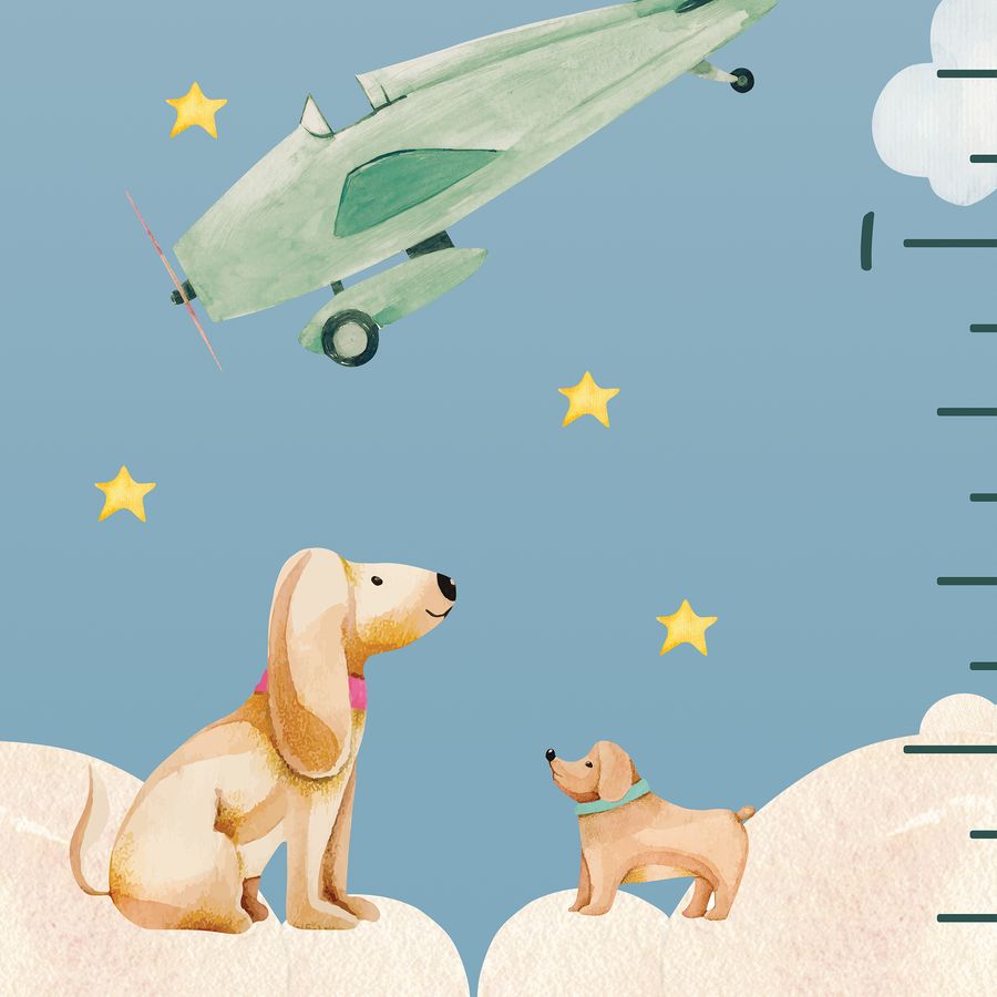 Kids' Growth Chart Peel and Stick Airplane Wall Decals for Rooms and Nursery