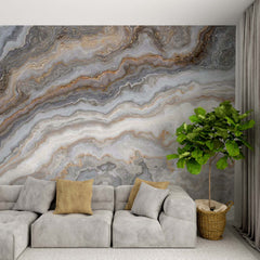 Custom Grey Marble Texture Wall Mural Art Stone Abstract Wallpaper