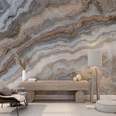 Custom Grey Marble Texture Wall Mural Art Stone Abstract Wallpaper