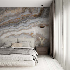 Custom Grey Marble Texture Wall Mural Art Stone Abstract Wallpaper