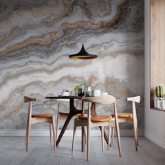 Custom Grey Marble Texture Wall Mural Art Stone Abstract Wallpaper