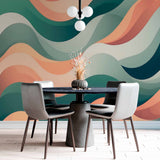 Soft Waves of Harmony Wall Mural Colorful Abstract Wallpaper