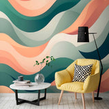 Soft Waves of Harmony Wall Mural Colorful Abstract Wallpaper