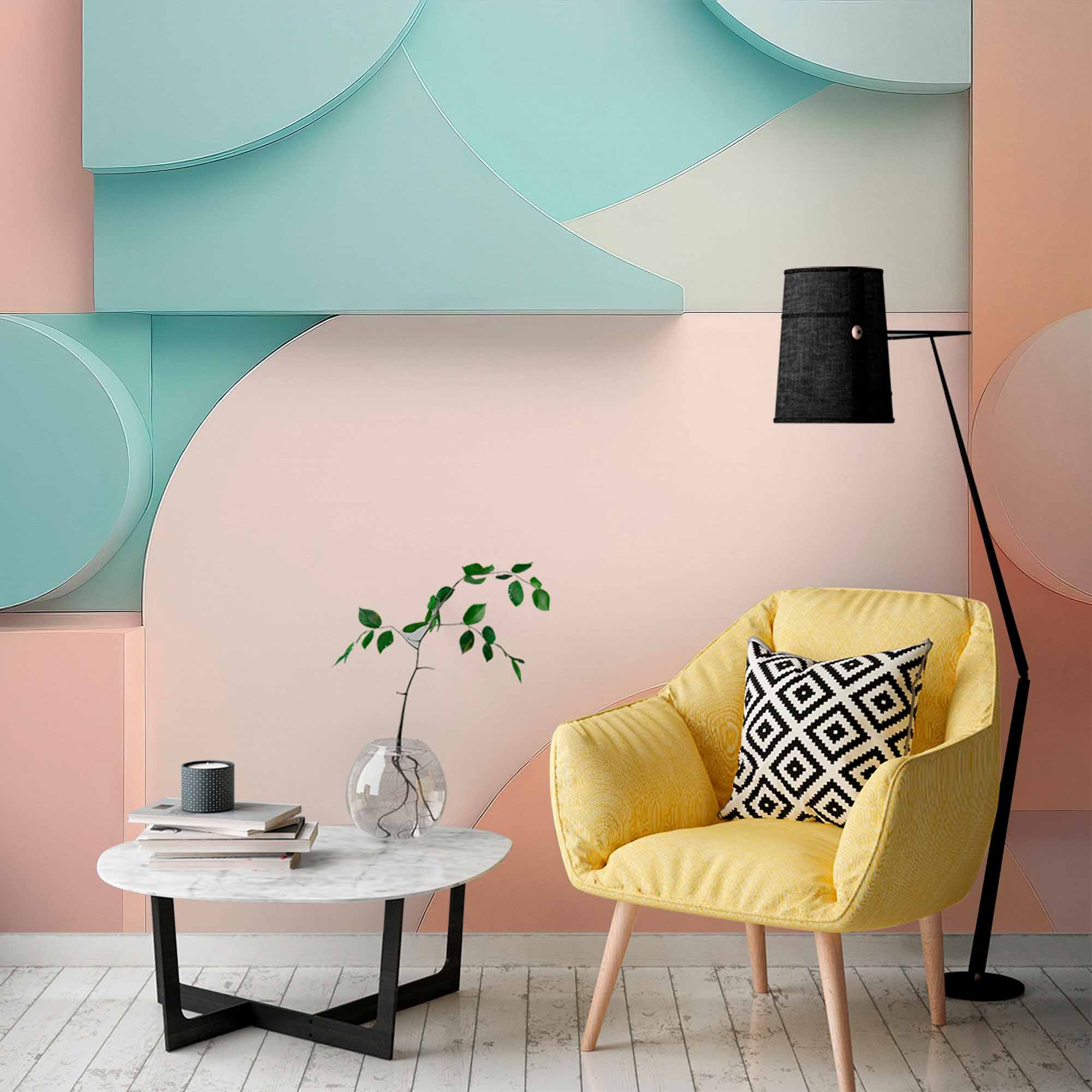 Modern wallpaper for walls Soft geometry