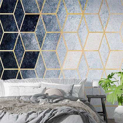 Geometric Pattern Hexagonal Wall Mural Wallpaper - Modern and Stylish Design