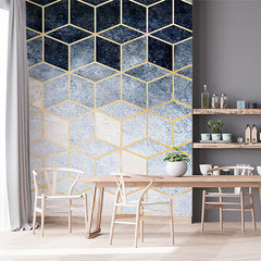 Custom Geometric Pattern Hexagonal Wall Mural Wallpaper - Modern and Stylish Design