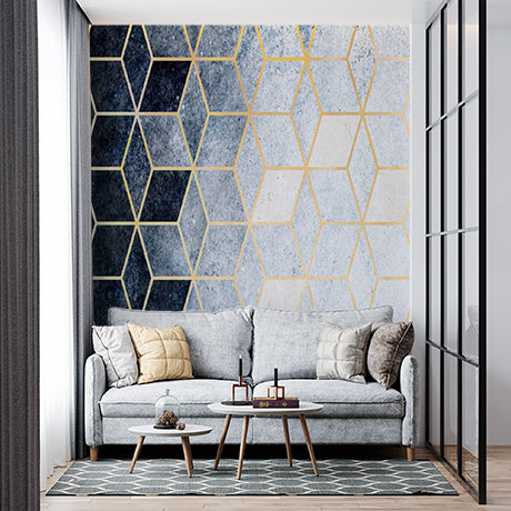 Geometric Pattern Hexagonal Wall Mural Wallpaper - Modern and Stylish Design