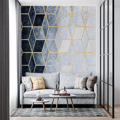 Custom Geometric Pattern Hexagonal Wall Mural Wallpaper - Modern and Stylish Design