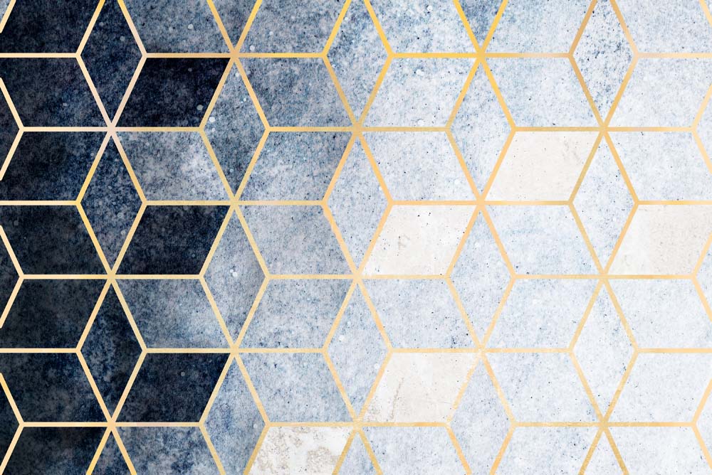 Geometric Pattern Hexagonal Wall Mural Wallpaper - Modern and Stylish Design