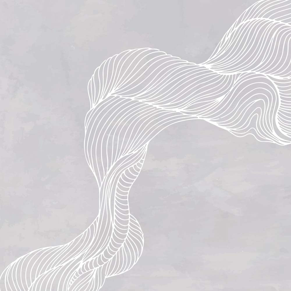 Papier peint panoramique line art femme abstraite aux cheveux fluides