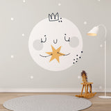 Kids Wall Murals Space Stars Moon Simple Design Wallpaper for Kids