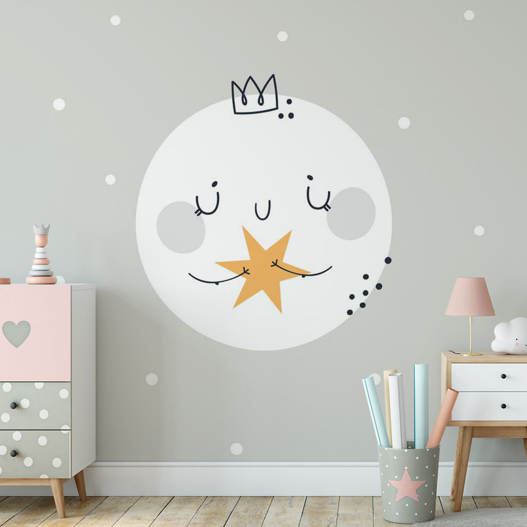 Kids Wall Murals Space Stars Moon Simple Design Wallpaper for Kids