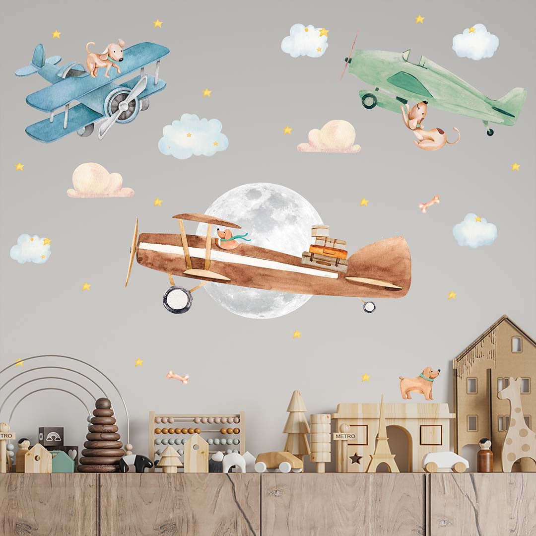 Airplane Wall Decals for Kids' Rooms and Play Spaces