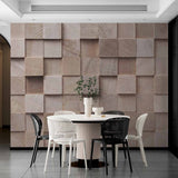 3D Wooden Cube Pattern Wall Mural Abstract Wood Background Wallpaper