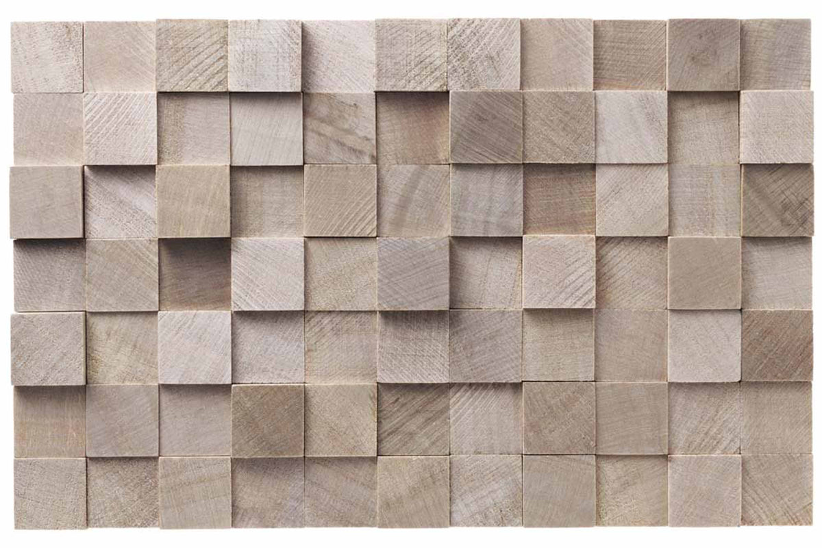 Cubos de madeira 3D – papel de parede com efeito de blocos de madeira natural