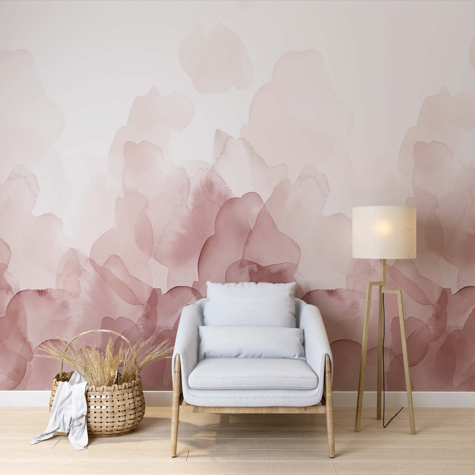 Abstract Wall Mural Watercolor Petals Pastel Wallpaper