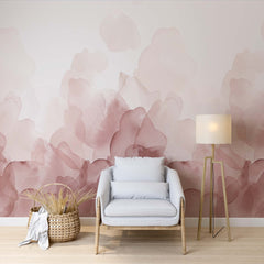 Custom Abstract Wall Mural Watercolor Petals Pastel Wallpaper