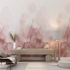 Custom Abstract Wall Mural Watercolor Petals Pastel Wallpaper