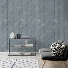 Custom Abstract Ice Blue 3D Maze Wall Mural Wallpaper - Intricate Geometric Design