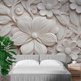 3D Carved Flower Design Wallpaper