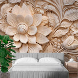 Sculpted Floral Design Wallpaper