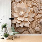 Sculpted Floral Design Wallpaper