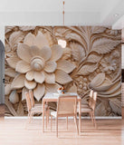 Sculpted Floral Design Wallpaper