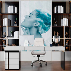 Custom Abstract Face and Nature Wall Mural Sea Accent Wallpaper