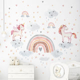 Rainbow Unicorn Wall Decals for Kids Bedroom Room Nursery