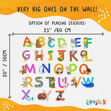 Animal Alphabet Wall Decals Educational ABC Stickers for Kids