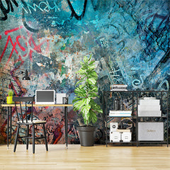 Custom Urban Graffiti Art with Colorful Abstract Design Wall Murals