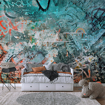 Urban Graffiti Art with Colorful Abstract Design Wall Murals