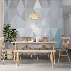 Custom Modern Geometric Triangle Gradient Wallpaper in Gray Shades