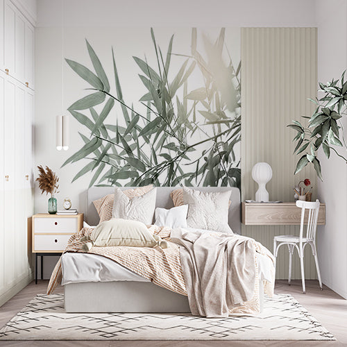 Minimalist Bamboo Leaves Wall Mural Wallpaper