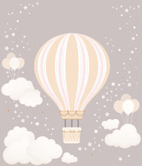 Custom Kids Wall Murals Hot Air Balloons Stars and Clouds Scandinavian Wallpaper