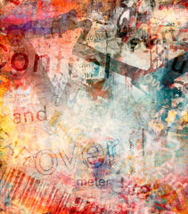 Custom Vibrant Abstract Mixed Media Graffiti Art Wall Murals