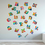 Animal Alphabet Wall Decals Educational ABC Wall Stickers for Kids