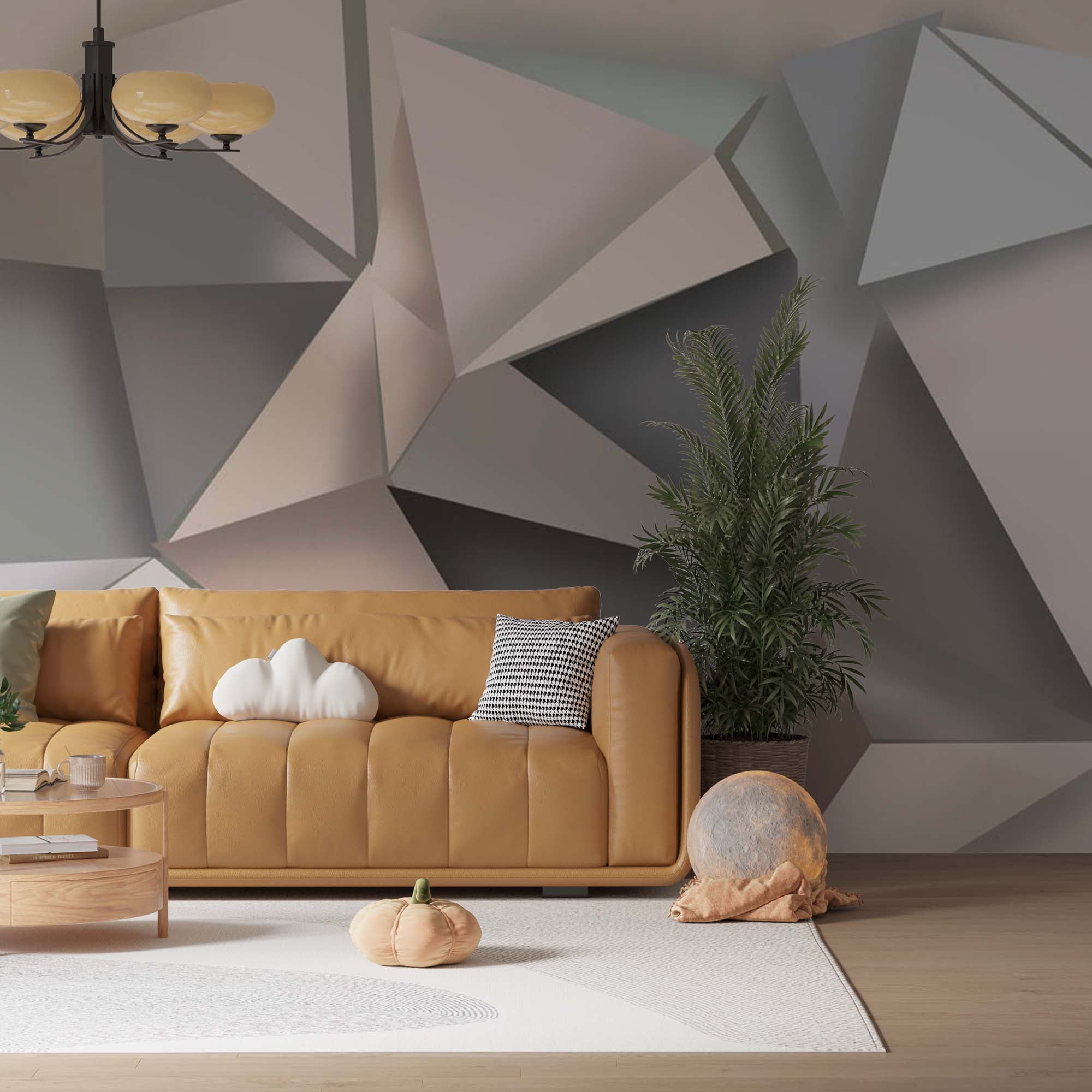 Abstract Wall Mural Origami Wall Art Geometric Wallpaper