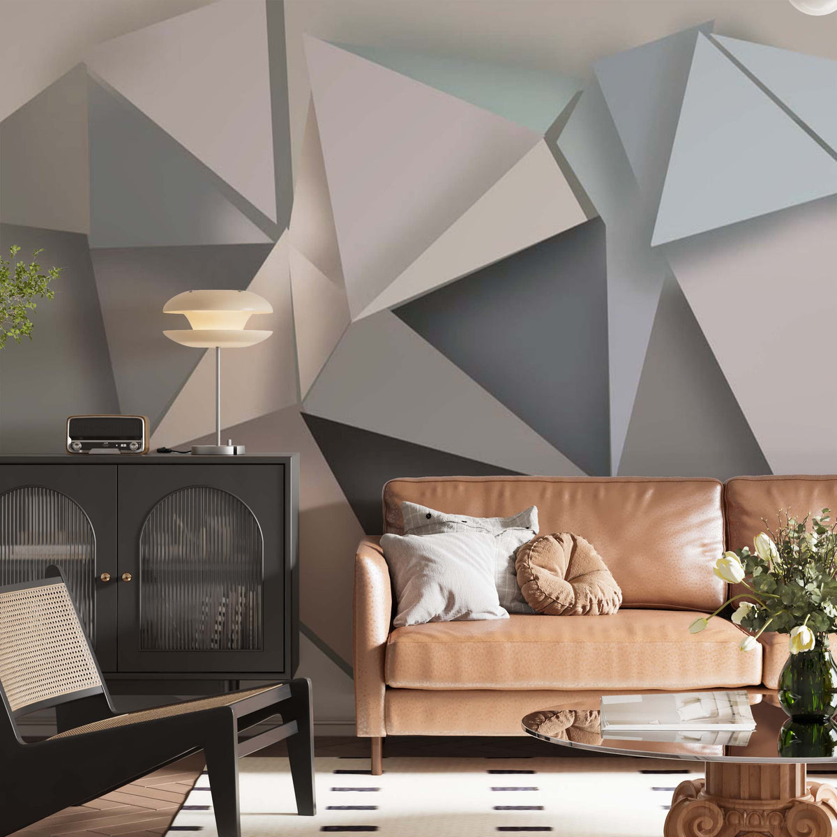 Custom Abstract Wall Mural Origami Wall Art Geometric Wallpaper