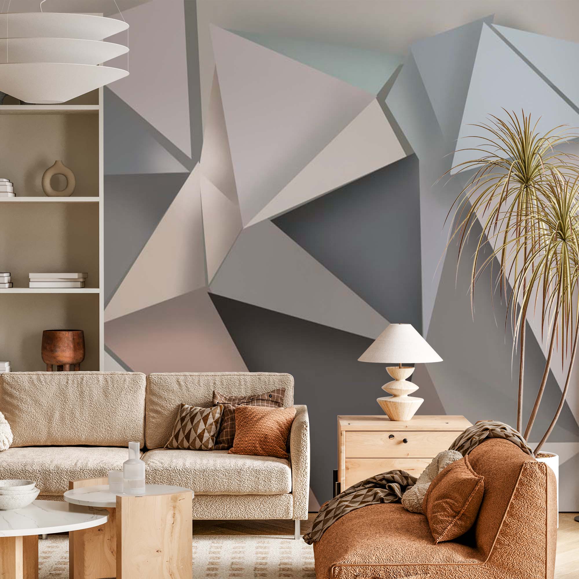 Abstract Wall Mural Origami Wall Art Geometric Wallpaper