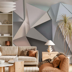 Custom Abstract Wall Mural Origami Wall Art Geometric Wallpaper