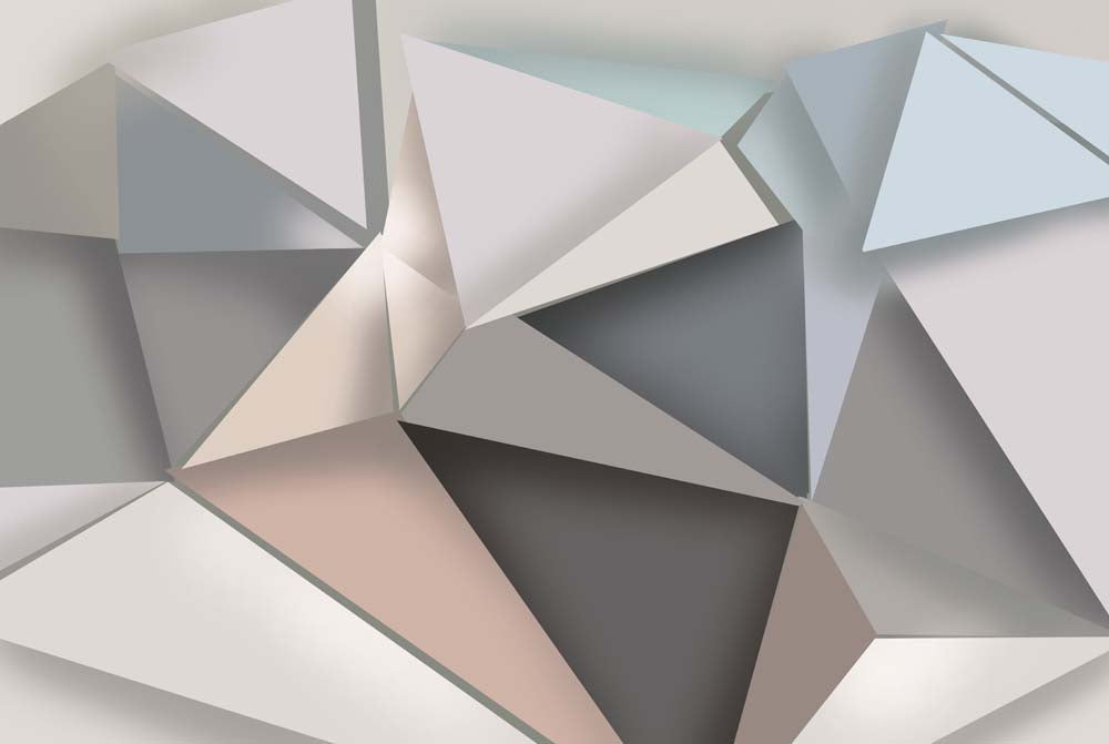 Papier peint panoramique abstrait origami – Décoration murale géométrique