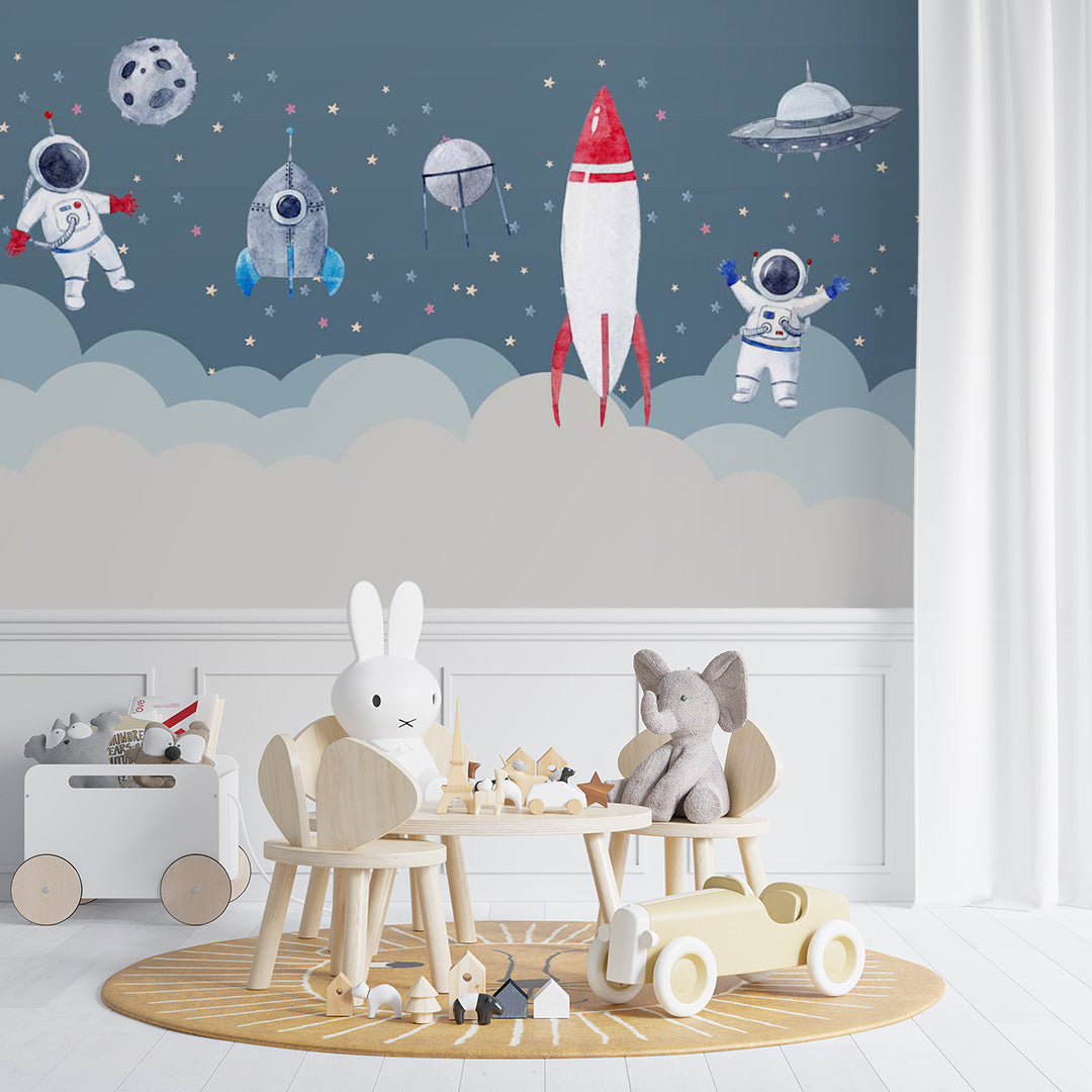 Kids Wall Murals Space Rocket Planets Astronaut Wallpaper for Kids