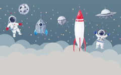 Custom Kids Wall Murals Space Rocket Planets Astronaut Wallpaper for Kids